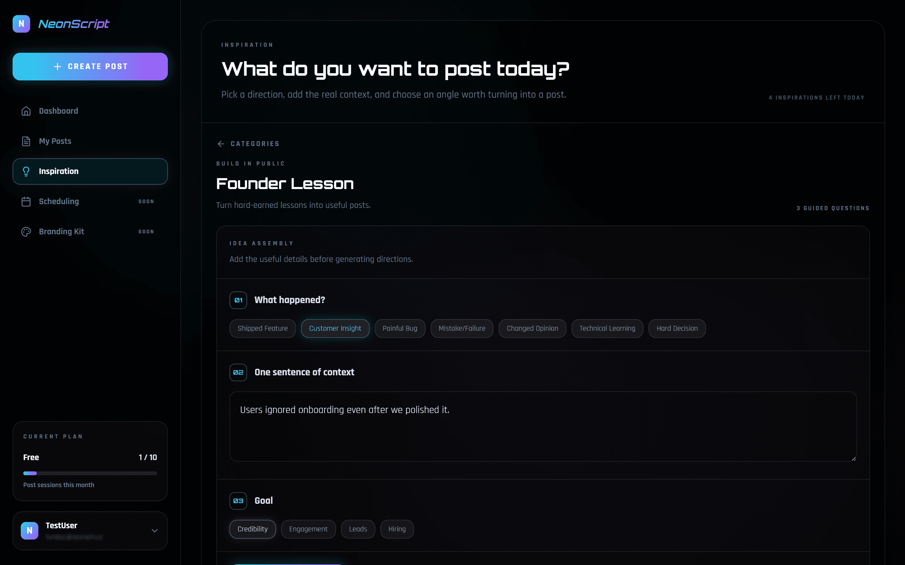 NeonScript workflow preview